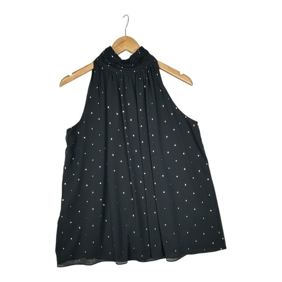 Vince Camuto Polka Dot Halter Top size XS‎ Black - Picture 1 of 6